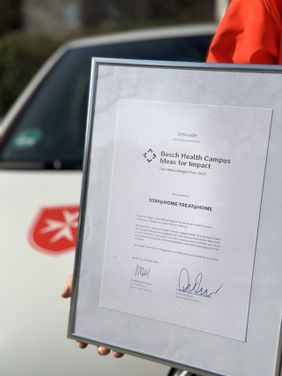 Detailansicht der Auszeichnungsurkunde.