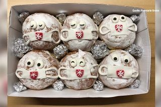 Screenshot vom Beitrag auf Niederbayern TV mit den Krapfen