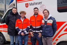 Foto: Malteser - Wachablösung in Wiesbaden: Alexander Zacharias, Marco Schubbach, René Jackwerth und Thorsten Schmeiser (v.l.)