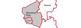 Karte vom Saarland, Rheinland-Pfalz und Hessen