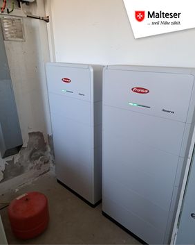 Batteriespeicher für die Photovoltaikanalge im Keller der Tafel Annaberg.