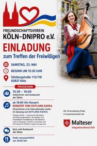 Einladung zum Konzert mit Svitlana Kavka von den Helfenden gut angenommen