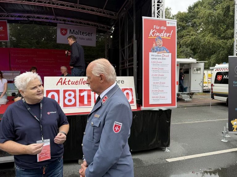 Rudolph Herzog von Croÿ auf dem NRW Tag in Münster im Gespräch mit Doris Heidmann