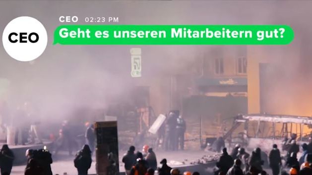 Ein Polizeieinsatz bei Unruhen