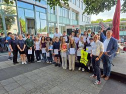 Gruppenbild der neuen Schulsanitäter an der Winfriedschule