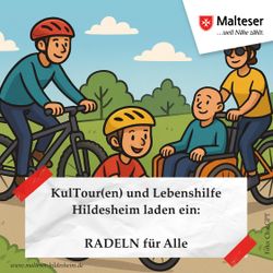 KI-generiert: Mehrere Personen auf Fahrrädern und eine Rikscha