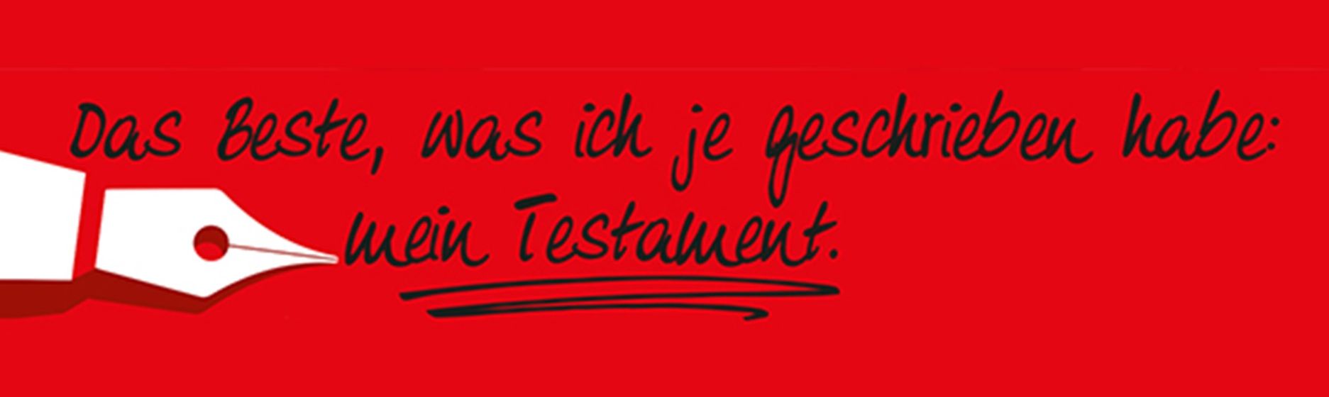 Logo mit Textinhalt "Das beste, was ich je geschrieben habe: mein Testament"