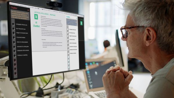Senior beschäftigt sich mit ChatBots.