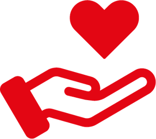 Hand hält Herz