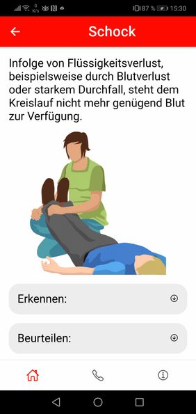 Beispielansicht: Erkennen und Beurteilen eines Schockes