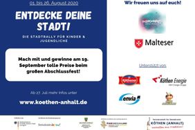 Plakat für die Stadtrallye für Kinder und Jugendliche in Köthen