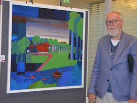 3. Platz, Acryl auf Leinwand „Gehöft am Fluss“von Friedrich Luers (Foto: Malteser / Beimforde)