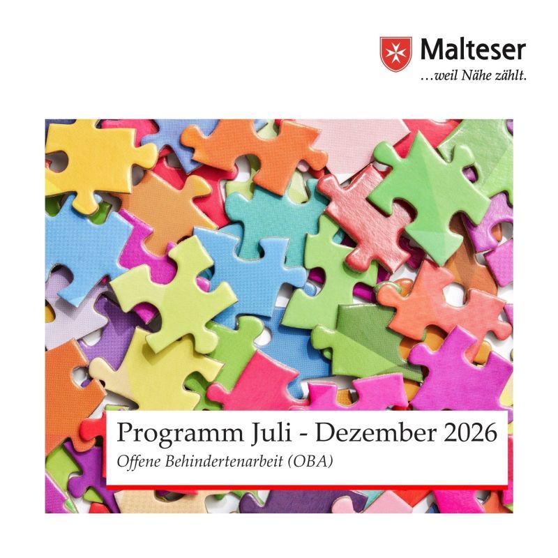 Titelbild des OBA Programms 2. Halbjahr: viele bunte Puzzleteile