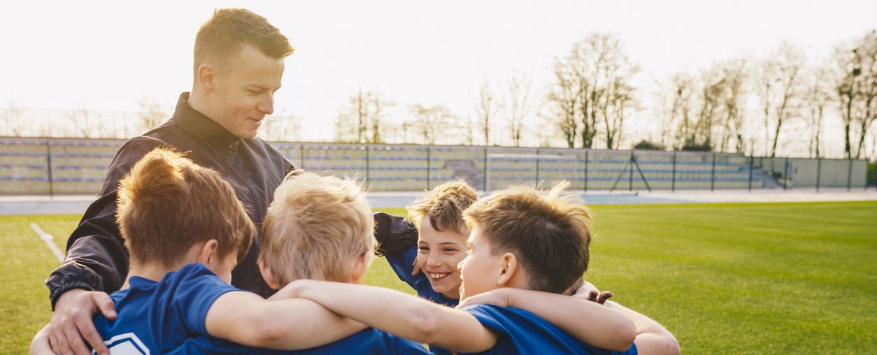 Fußballteam und Trainer 