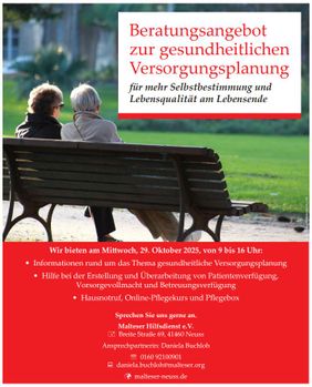 Neues Beratungsangebot zur gesundheitlichen Versorgungsplanung des Malteser Hilfsdiensts e.V.