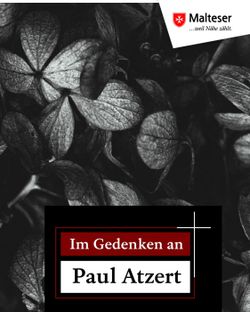 Schwarze Hortensienblüten mit Aufschrift "Im Gedenken an Paul Atzert". Foto: pixabay