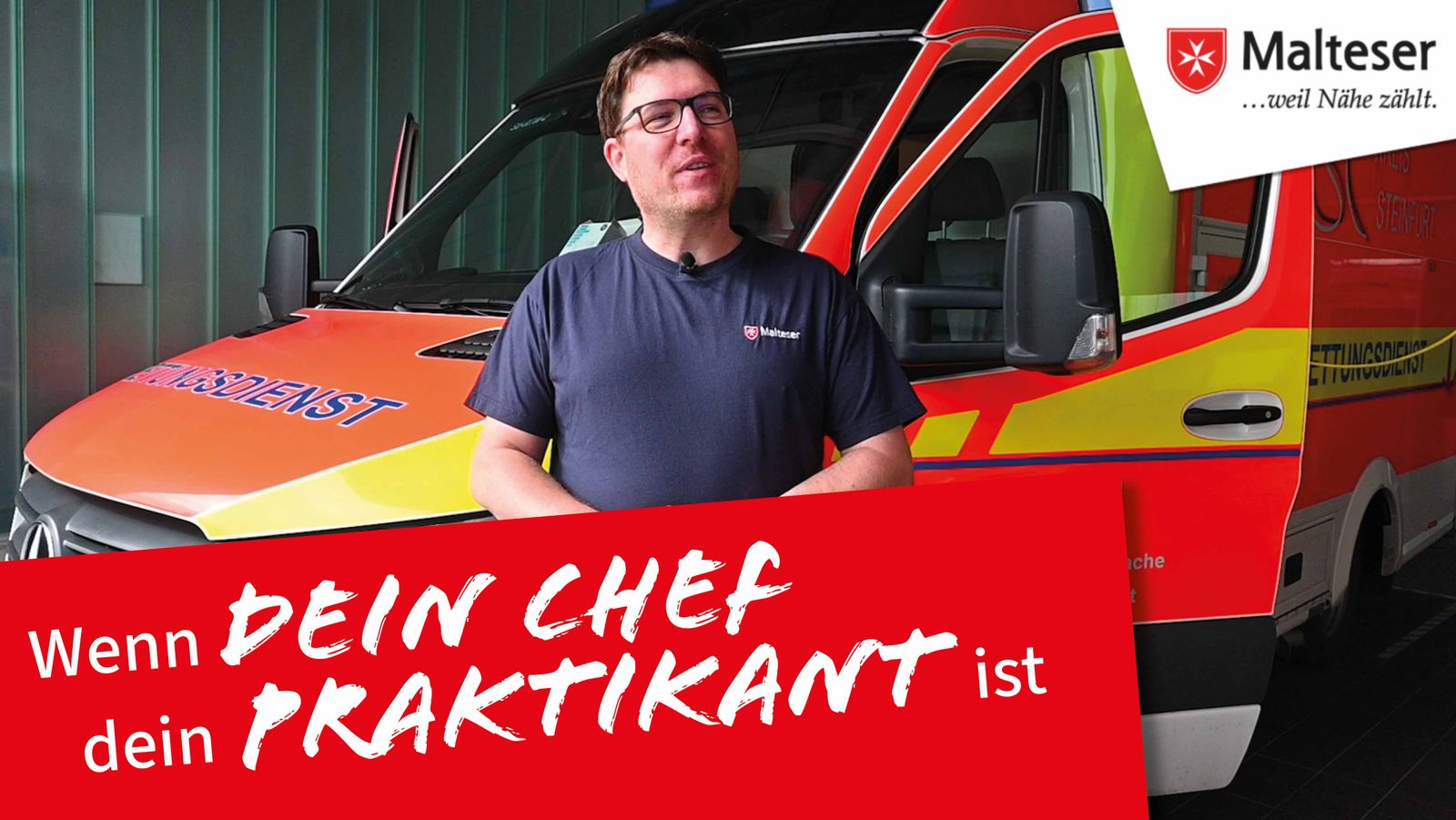 Geschäftsführer Benjamin Schreiber als Praktikant im Rettungsdienst