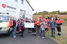 Übergabe Notfallrucksäcke in Blankenau