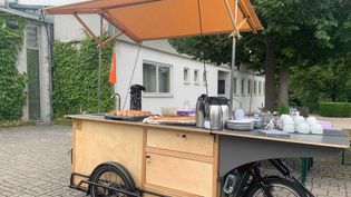 Das mobile Fahrradcafé im Einsatz