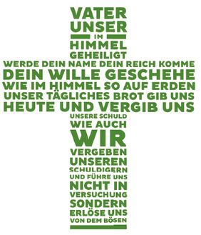 Ein Kreuz gebildet aus dem Vater unser