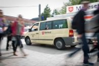 Sanitätsdienst in der Leipziger Innenstadt