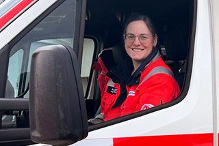 Foto von Eva-Maria Reith im Rettungswagen