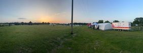 Lagerplatz Atmosphäre im Sonnenuntergang