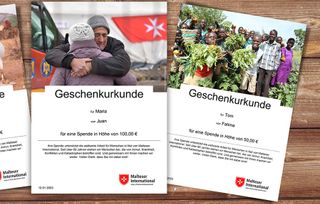 Geschenkurkunden von Malteser International