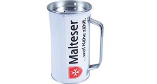 Eine Spendendose des Malteser Hilfsdienstes