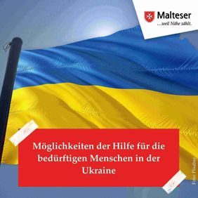 Ukrainische Fahne im Wind