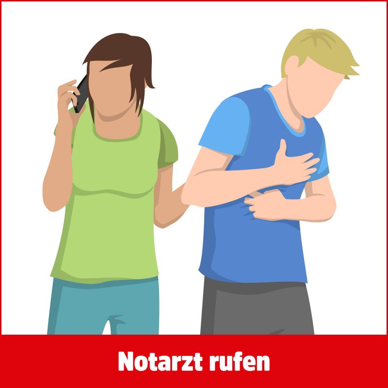 Eine Person ruft Notarzt