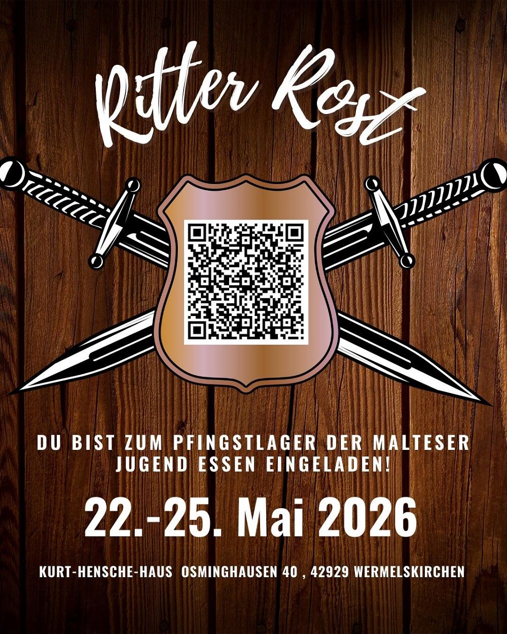 Plakat Pfingstlager 2026 Thema Ritter Rost